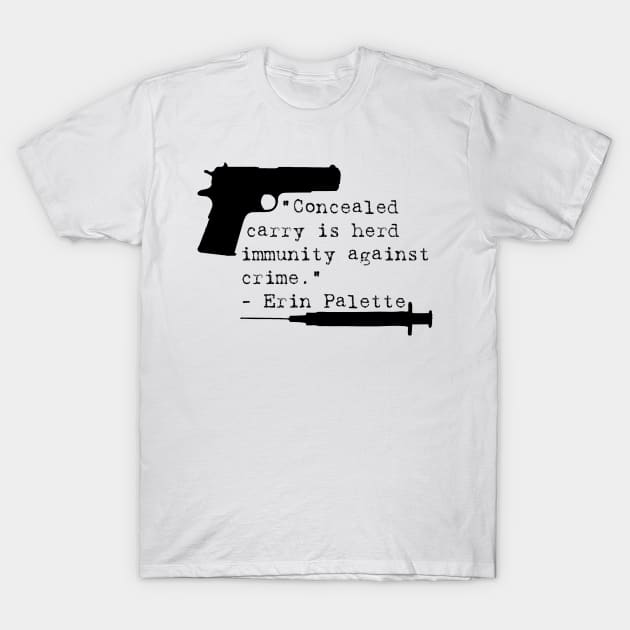 Herd Immunity, Black Text T-Shirt by Operation Blazing Sword